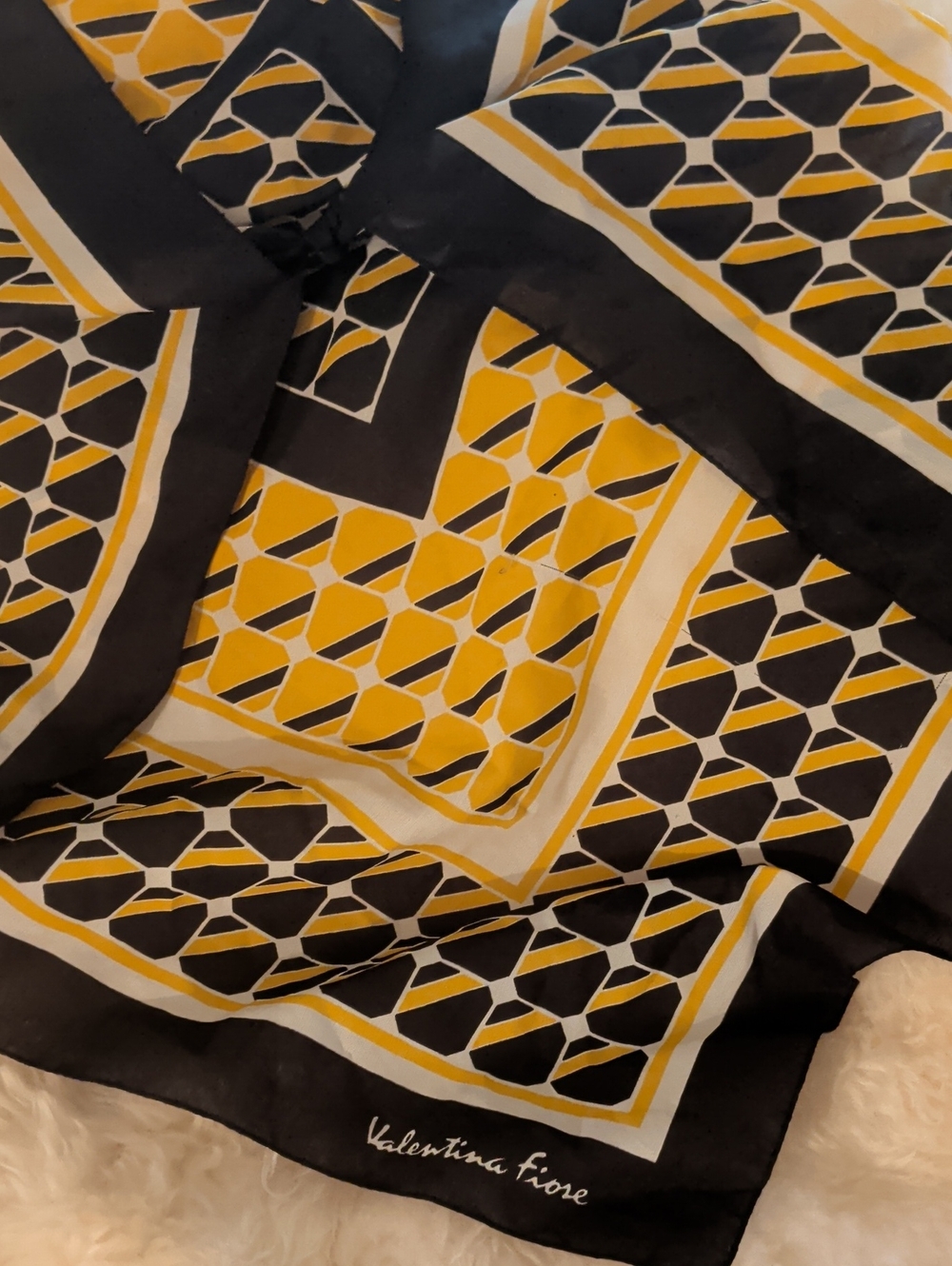Valentina Fiore Yellow & Black Geometric Home Bedding Throw